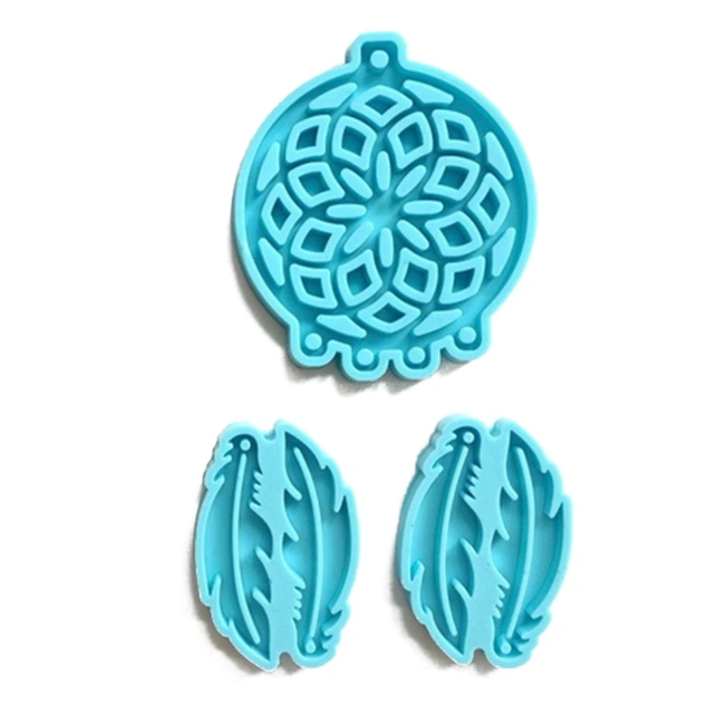 

3Pcs Dream Catcher Earrings Mold Feather Shape Dream Catcher DIY Silicone Molds