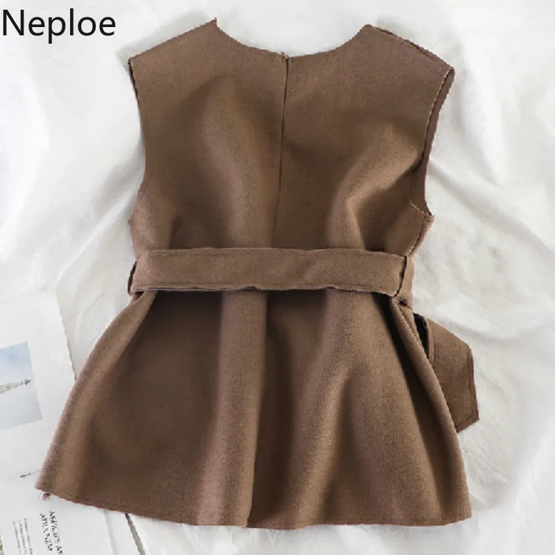 Neploe/Корейская женская Однотонная футболка с высоким воротником и зауженной