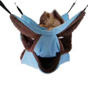 Hamster Hammock Three-layer Small Pet Hanging Bed Winter Warm Plush Hamster Hammock Hanging Nest Cage For Ferret Squirrel
