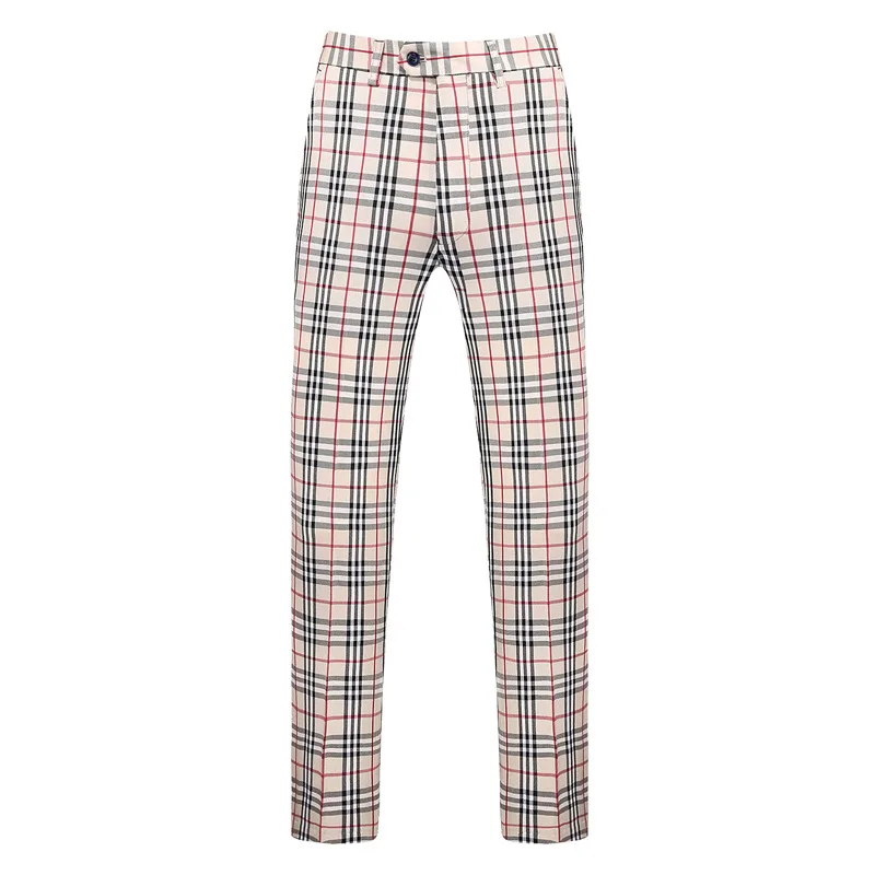 

Hollow figure men's casual suit Plaid double breasted suit three piece wedding dress fashion