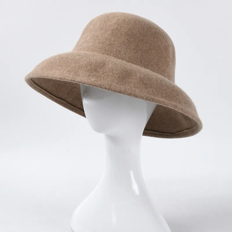 Шляпа-Колокол Женская Повседневная широкая шерстяная шляпа-Колокол | Аксессуары