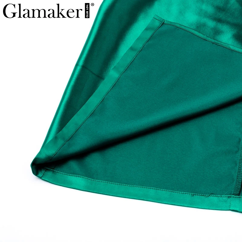 Glamaker, зеленое, сексуальное, сатиновое, макси, зимнее платье, женское, с длинным рукавом, с вырезом, с разрезом, осеннее платье, элегантное, длинное, облегающее, женское платье