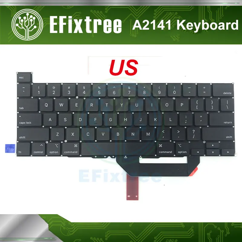 

Full New Original A2141 Keyboard+Keyboard backlight For Macbook Pro Retina 16" Layout English US Late 2019 EMC 3347