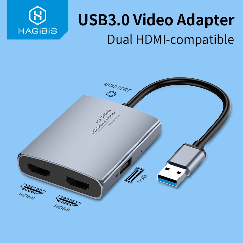 Адаптер с двумя разъемами USB 3 0 и HDMI адаптер тройным дисплеем видео конвертер