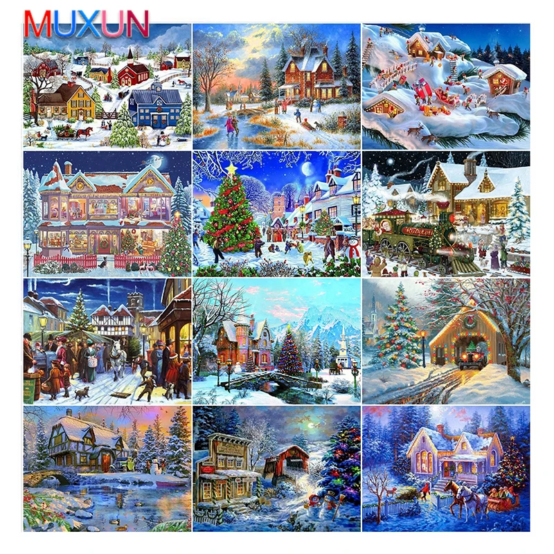 

Diamond Embroidery Landscape Needlework 5D Diy Diamond Painting Kit House Picture Of Rhinestones Cross Stitch Home Decor Bh055