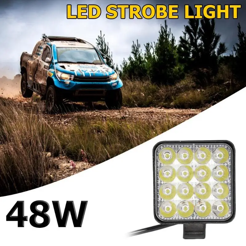 Квадратный 48 Вт 16 светодиодный стробоскоп Предупреждение льная лампа для