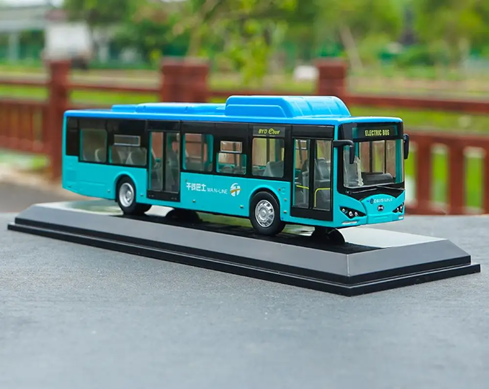 1/64 BYD K9 K8 12m аккумулятор электрический автобус синяя модель под давлением