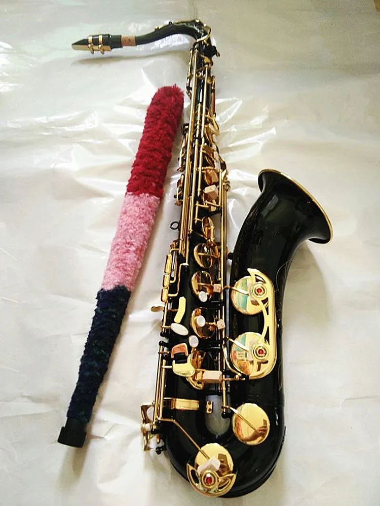 Профессиональный тенор саксофон лучшего качества черный Золотой в плоской