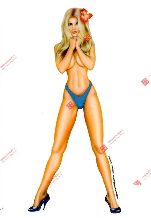 

beautiful blond bikini fantasy cover girl sticker vinyl decal bumpersticker beautiful