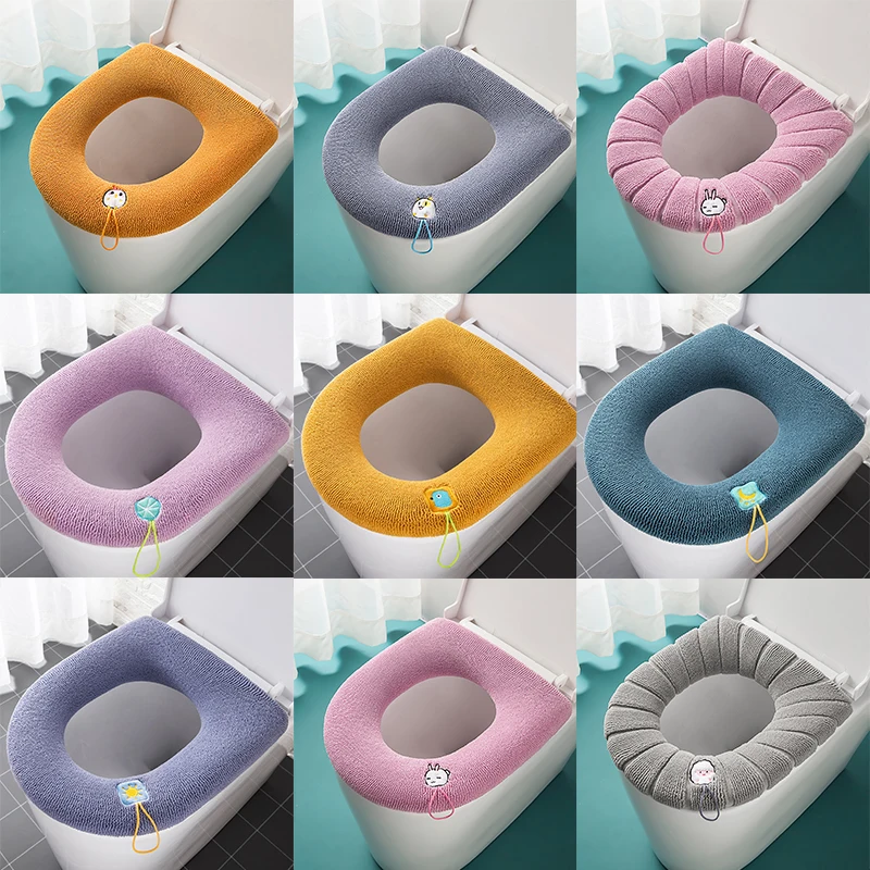 

Four Seasons Toilet Cushion Practical Bathroom Accessories Thicken Solid Warm Winter Toilet Mat Comfortable Closestool Mat