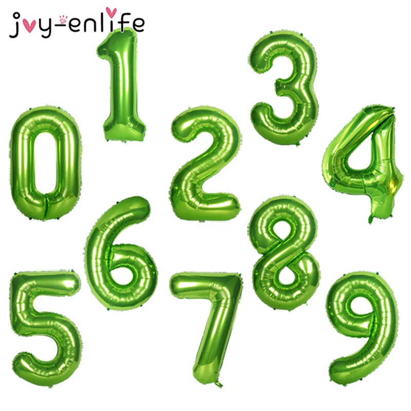 1 шт. 40 дюймовые зеленые воздушные шары из фольги в виде цифр новый гелиевый Globo