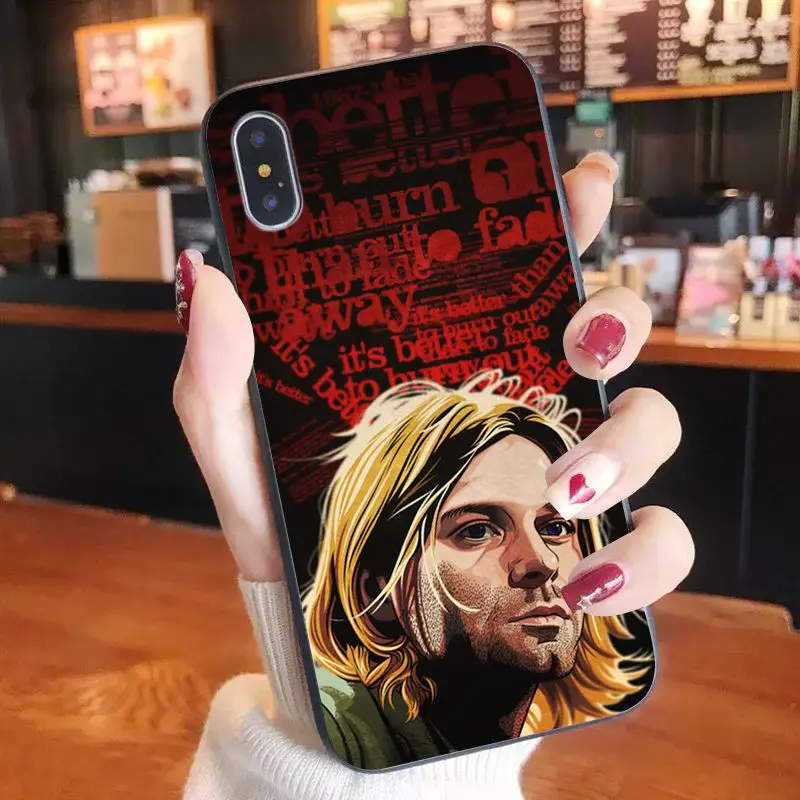 NBDRUICAI Nirvana Kurt Cobain ТПУ Мягкий силиконовый чехол для телефона iPhone 11 pro XS MAX 8 7 6 6S Plus X 5 5S