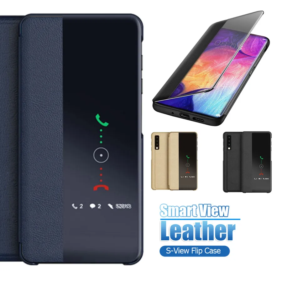Смарт Clear View Флип Чехол для телефона samsung Galaxy a 10 20 30 40 50 70 Сэм Samsang sansun процессором