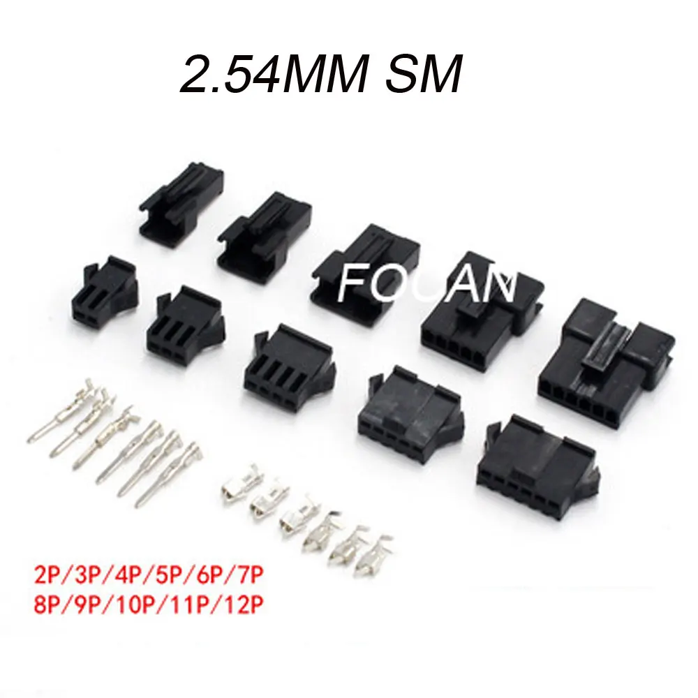 

Штепсельная Вилка SM 2,54 мм для электрического велосипеда, скутера, мотоцикла, семейного комплекта 2, 3, 5, 6 контактов, комплект электрических проводов для контроллера