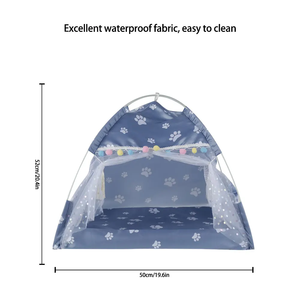 

Small Pets Houses Detachable Foldable Cat Dogs Tent Breathable Kitten Puppy Kennel Mosquito Net Summer Sleeping Cushion Beds
