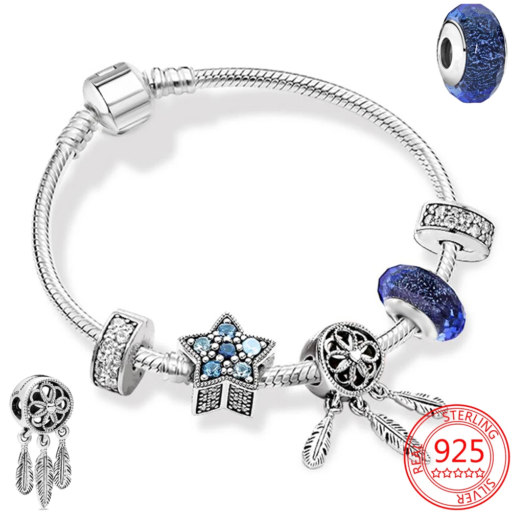 

Женский браслет ручной работы, серебряный браслет с бусинами