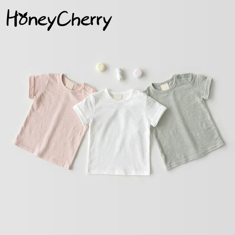 Однотонная Мягкая дышащая Футболка Пуловер с короткими рукавами куртка для