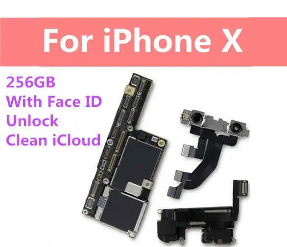 Разблокированная материнская плата для iPhone X, материнская плата с/без лица ID для iPhone X, материнская плата с полным чипом, система IOS протестирована хорошо - Цвет: 256gb With Face ID
