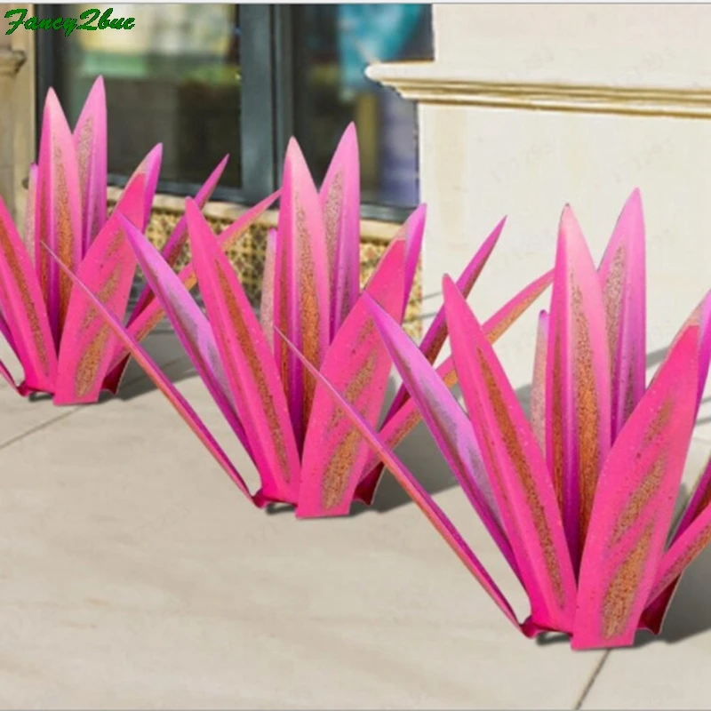 

1Pc Fashion Garden Decoration Artificial Agave Plants DIY Metal Rustic Sculpture Outdoor Indoor Yard Art Ornament Multicolor