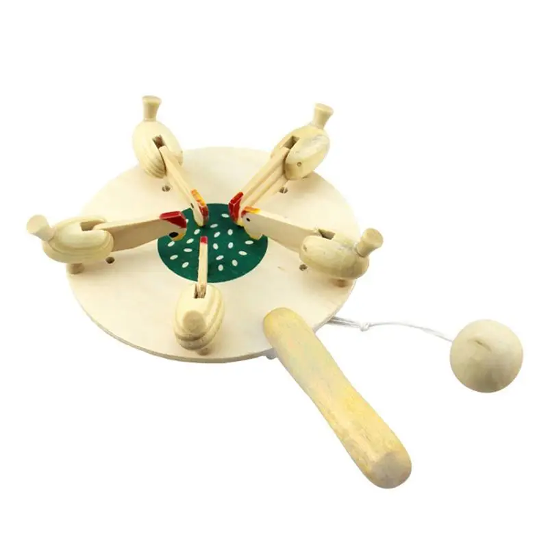 Деревянные цыплята едят рис игрушки творческие Обучающие Игрушки для раннего