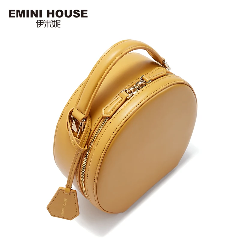 EMINI HOUSE модная круглая сумка, роскошные сумки, женские сумки, дизайнерские сумки из спилка, сумки через плечо для женщин, сумка на плечо