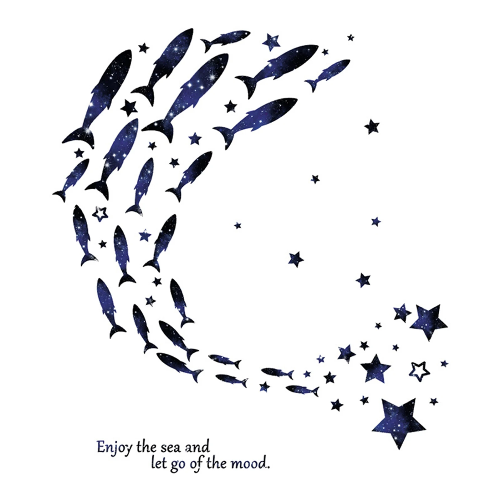 

Starry Sky Fish Stickers Children's Room Freely Stickers Bedroom Wall Decoration Stickers Sofa Background Wall Stickers Mural