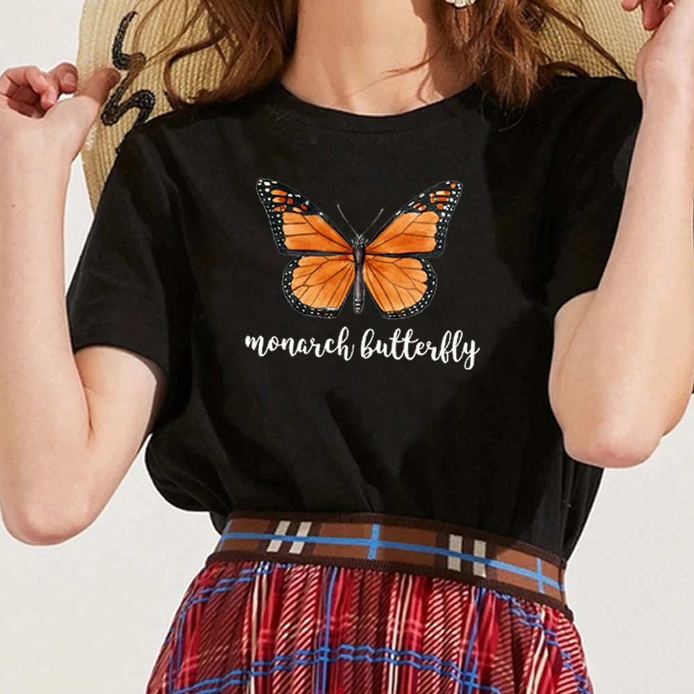 Monarch butterfly Print Woman Tshirts Harajuku Short Sleeve Loose Graphic Tee Shirt Femme O-Neck Top Clothes Mujer Camisetas