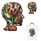 Термотрансферная наклейка, красное вино, Череп, полосы, термонаклейка, аксессуары для одежды