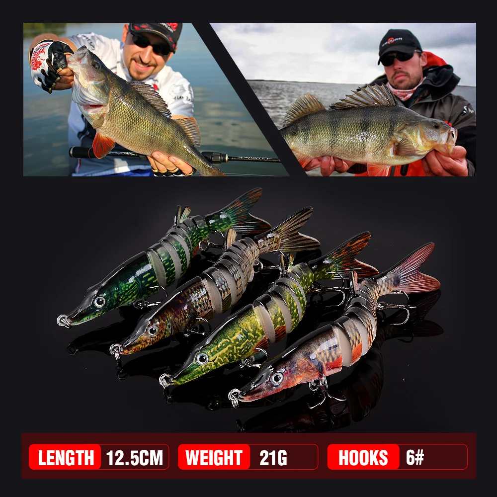 Многошарнирные рыболовные приманки-воблеры приманка для ловли щуки окуня