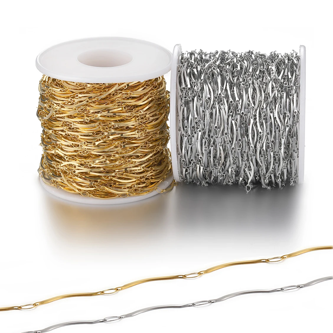 

1Meter Gold Stainless Steel Chains Curved Sticks Chain for Jewelry Making Bracelet Necklace Anklet Accessories DIY Components
