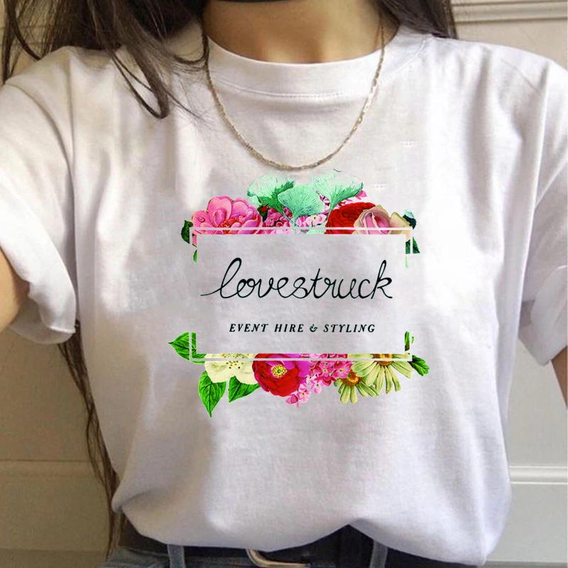 Летняя женская футболка хлопковая Футболка с о-вырезом и коротким рукавом