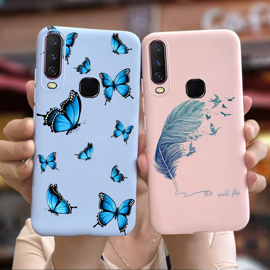 Стильный чехол с цветами и бабочками для Vivo Y12 1904 1940 мягкий силиконовый из ТПУ Y15 Y17