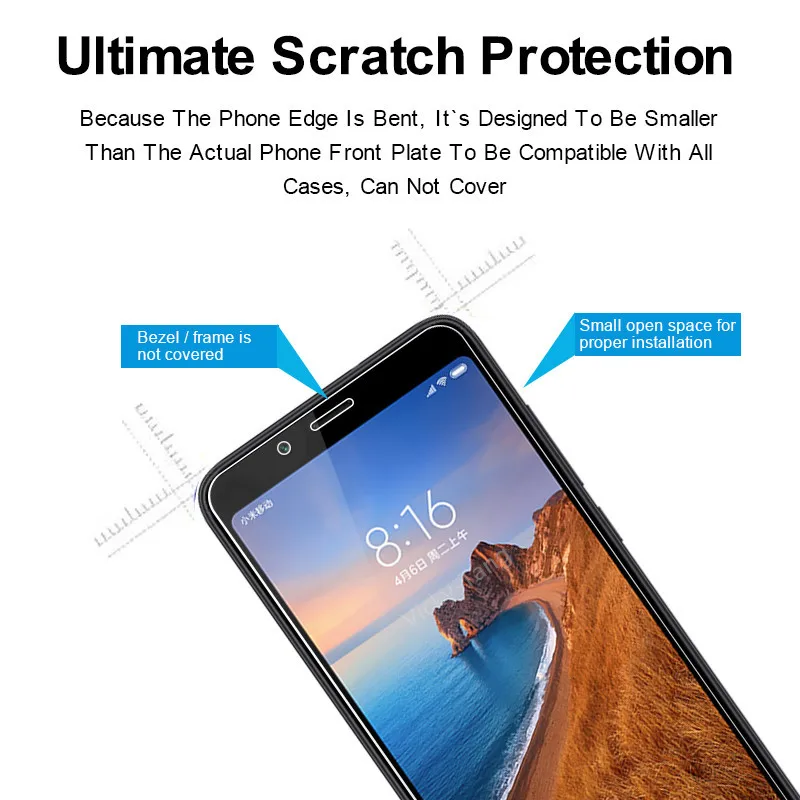 Закаленное стекло для Redmi Go Xiaomi Note 7 6 K20 Pro 7a 9t закаленное 9h прозрачная пленка |
