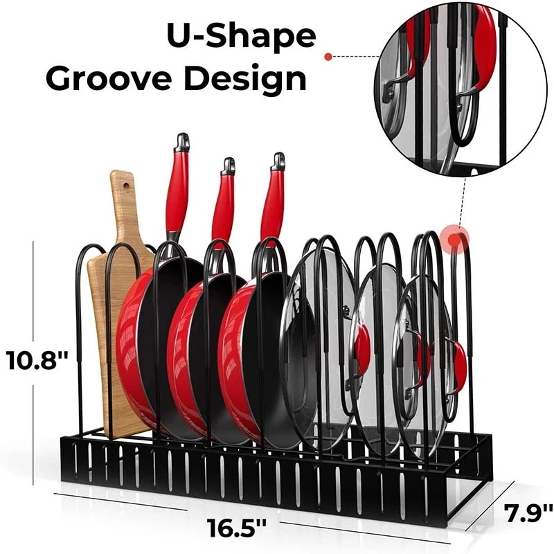 pot and pan organizer for cabinet adjustable 8 non slip tiers pot rack with 3 diy methods kitchen organizer rack for pots pans free global shipping