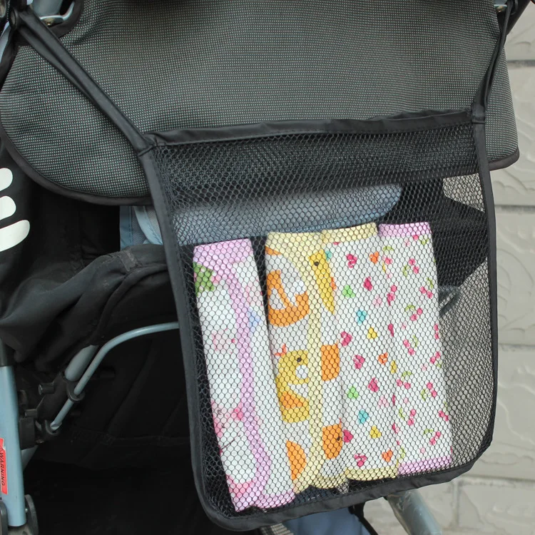 Универсальная Сетчатая Сумка для детской каретки подвесная сумка Женская черная