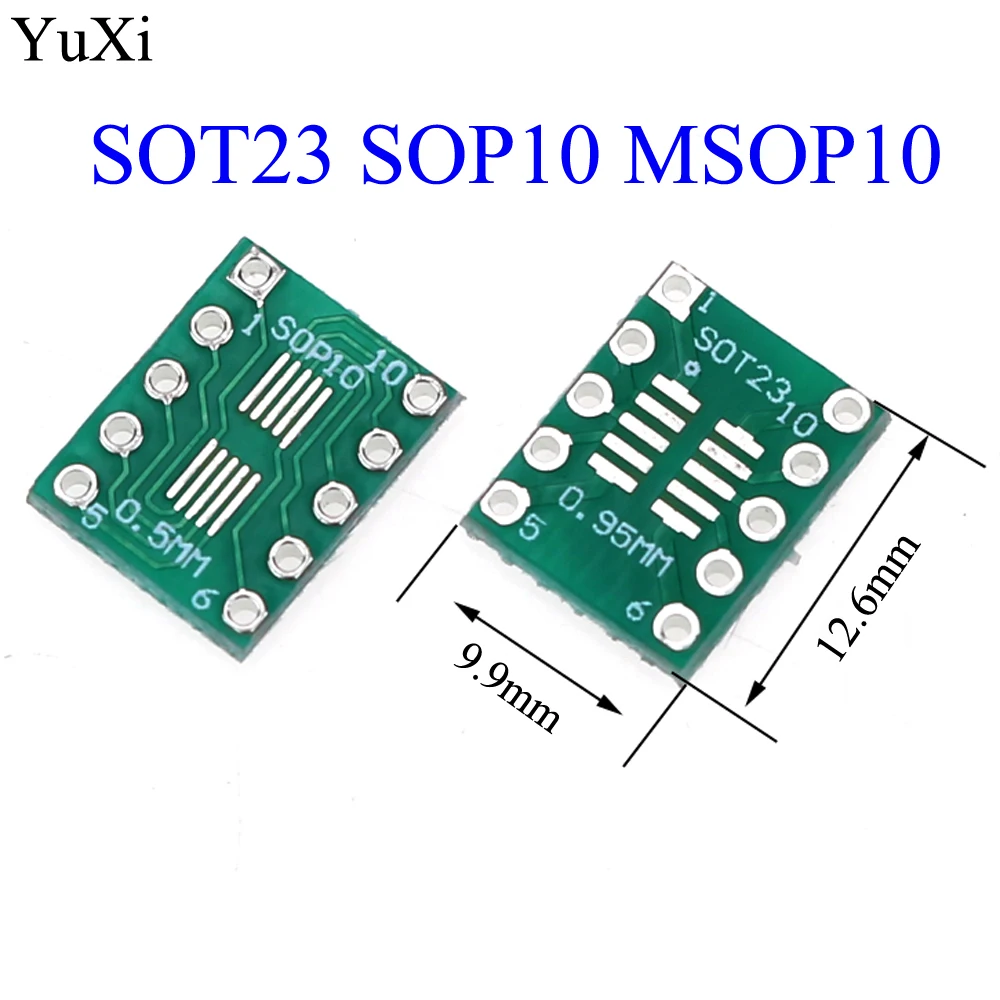 10 шт. SOT23 SOP10 MSOP10 Umax SOP23 к DIP10 Pinboard SMD для DIP адаптерной пластины 0 5 мм/0 95 мм до 2 54 Pin PCB