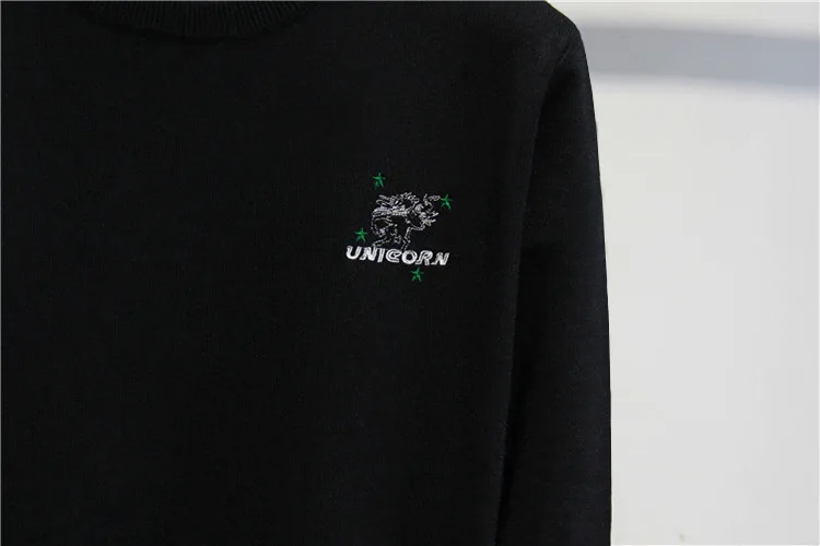 

Man New Winter 2020 Embroidered unicorn Knit Casual Sweaters pullovers Asian Plug Size High quality Drake #K26