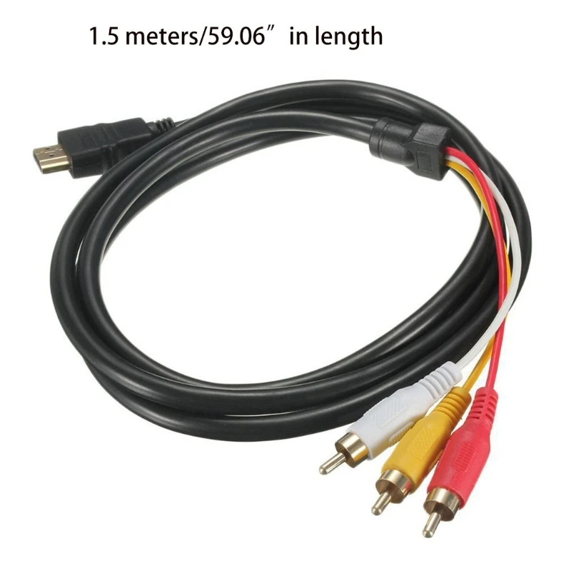 

H8WA Male to 3-RCA Male Video AV Cable Connector Adapter Transmitter TV Stick Roku,High Defination