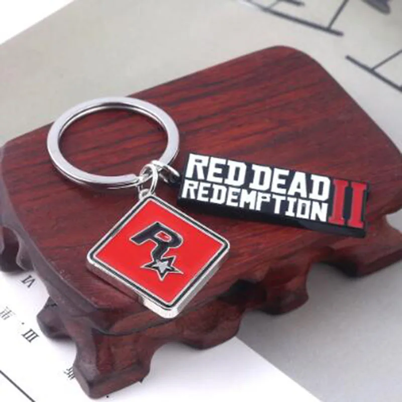 3 типа красного изображения из фильма «Red Dead Redemption» 2 брелка Rockstar игра Подвеска металлический брелок держатель для ключей для мужчин и женщин автомобиля брелок со стразами chaviro ювелирные изделия