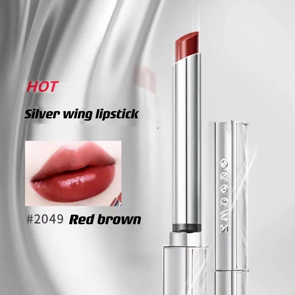 Новая губная помада с серебряными крыльями стойкая бархатная Глянцевая туба из