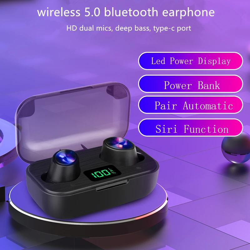 F6 Беспроводные наушники с глубоким басом Bluetooth 5 0 спортивные игровая гарнитура