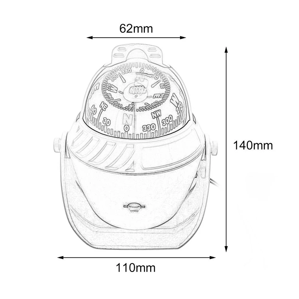 

Navigation And Positioning Marine Boat Compass Military Boat Ship Vehicle Positioning Compass High Precision With LED Night Ligh
