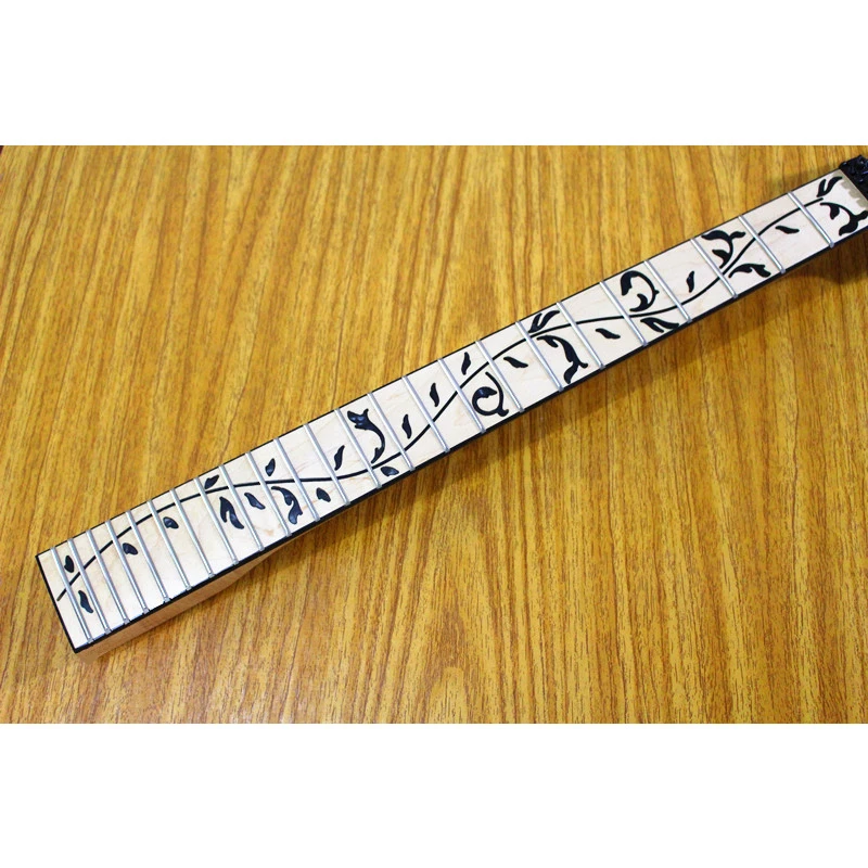 disado 24 bünde umkehren stock maple elektrische gitarre hals ahorn griffbrett inlay schwarz baum von lifes gitarre zubehör teile free globa