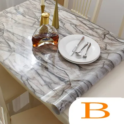 B Новая креативная современная настольная скатерть из ПВХ домашний текстиль водонепроницаемый масляной холст скатерть из легкоплавкого стекла коврик толщина 1,0 мм - Цвет: B