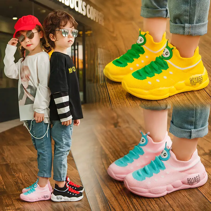 

Модные детские кроссовки для бега, легкая дышащая демисезонная детская спортивная обувь, сетчатая обувь, обувь для девочек