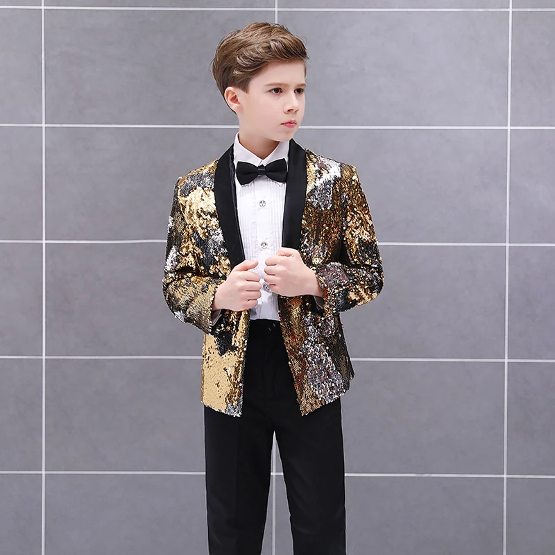 Children Formal Suit Jacket Wedding boys Dress Suit 3 Pieces set high quality Performance stage  jacket  size 2years -12 years