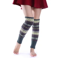 fall winter fluorescent camouflage boho thick wool pile hosiery lady over knee warm boot cover leg cover