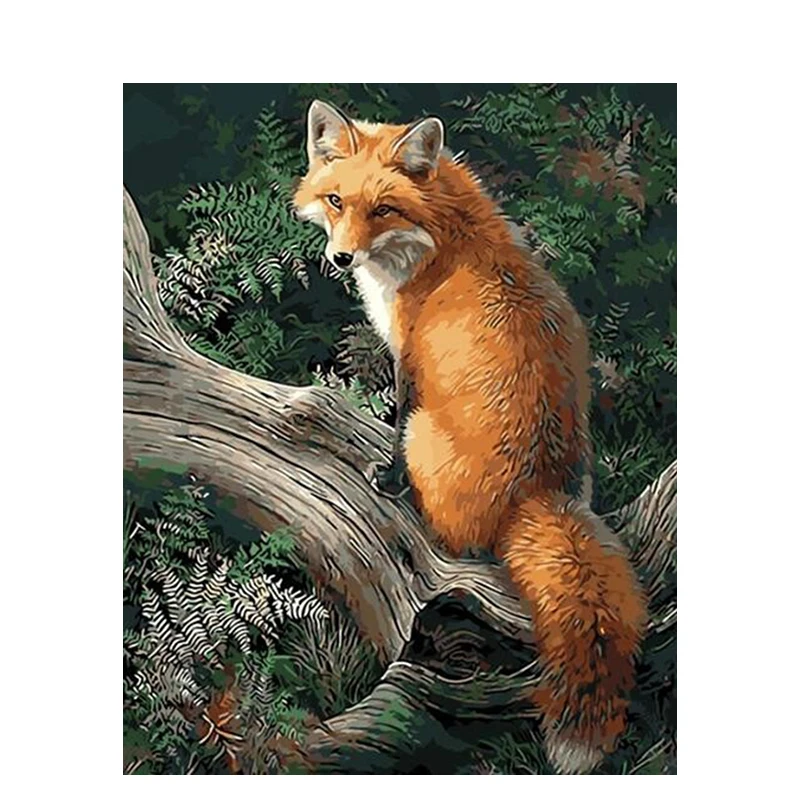 

GATYZTORY Frame Fox Animals DIY Painting By Numbers Kits Modern Wall Art Canvas Painting For Unique Gift Home Wall Artwork 40x50