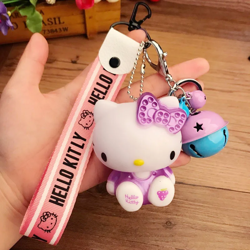 1 Новинка, женский брелок hello kitty, подарок для девушек, висячая веревка, браслет на запястье, автомобильная сумка, брелок, брелок, цепочка для ключей, брелок для телефона - Цвет: 1
