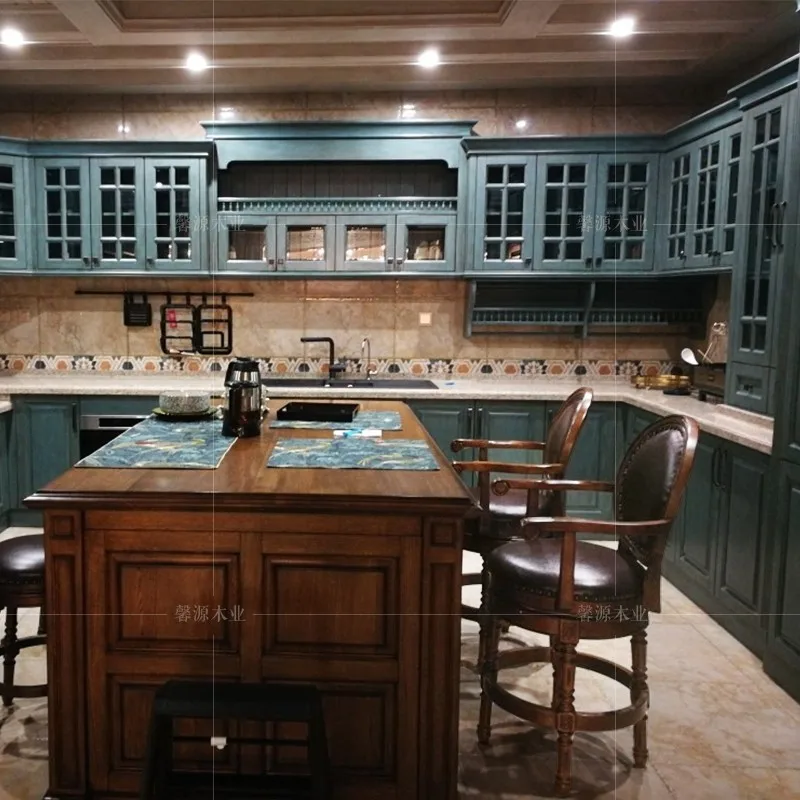 Американский барный стул столешница из цельного дерева Европейский ретро